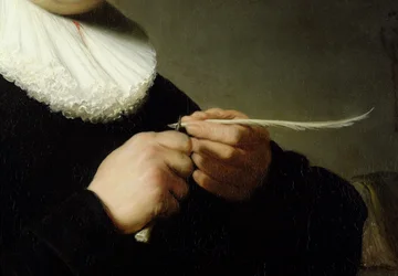 Uomo che affila una penna, 1632 (dettaglio)